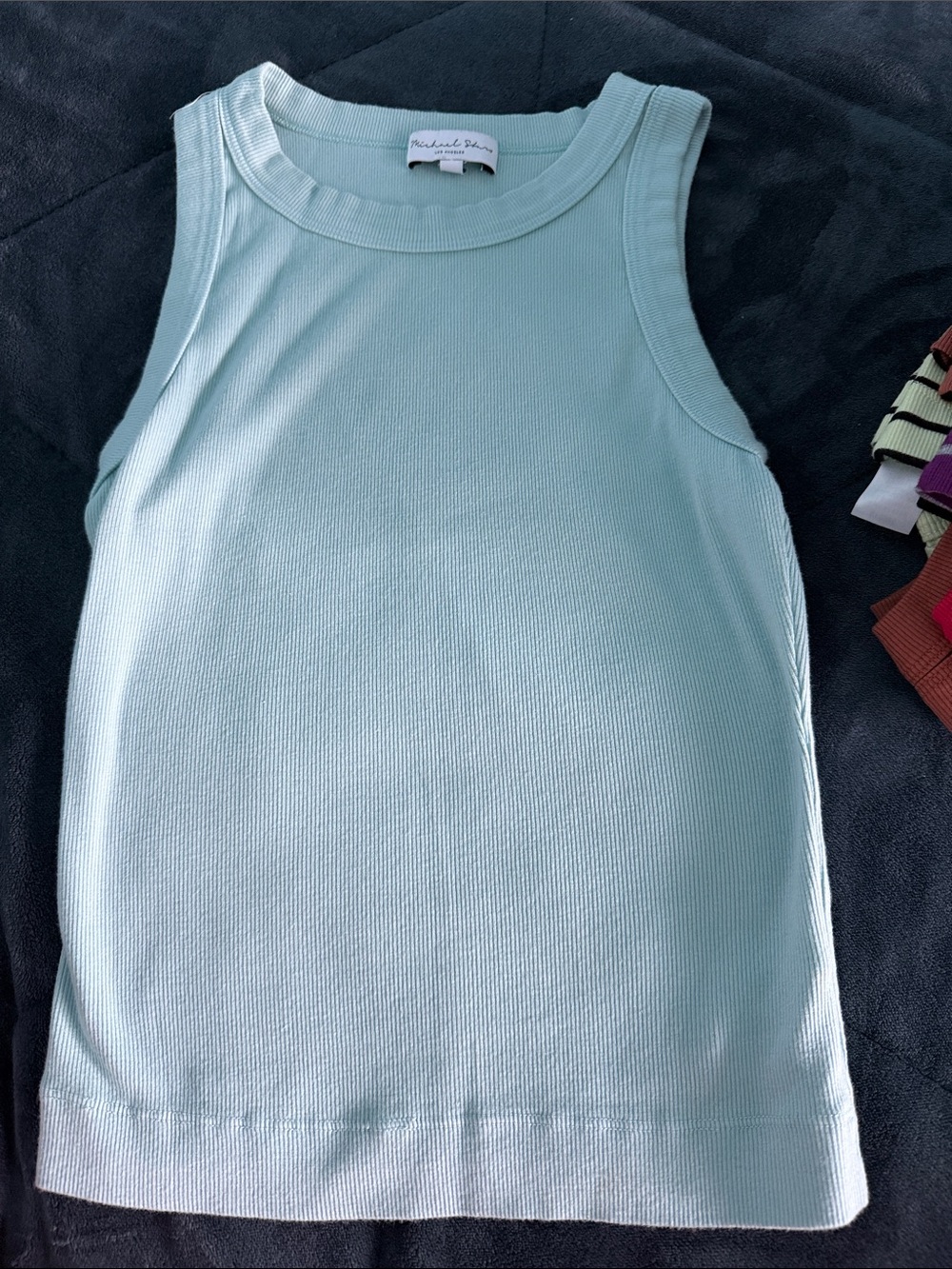 Michael Stars gina pastel blue Ribbed Tank Top xs worn once like new condition